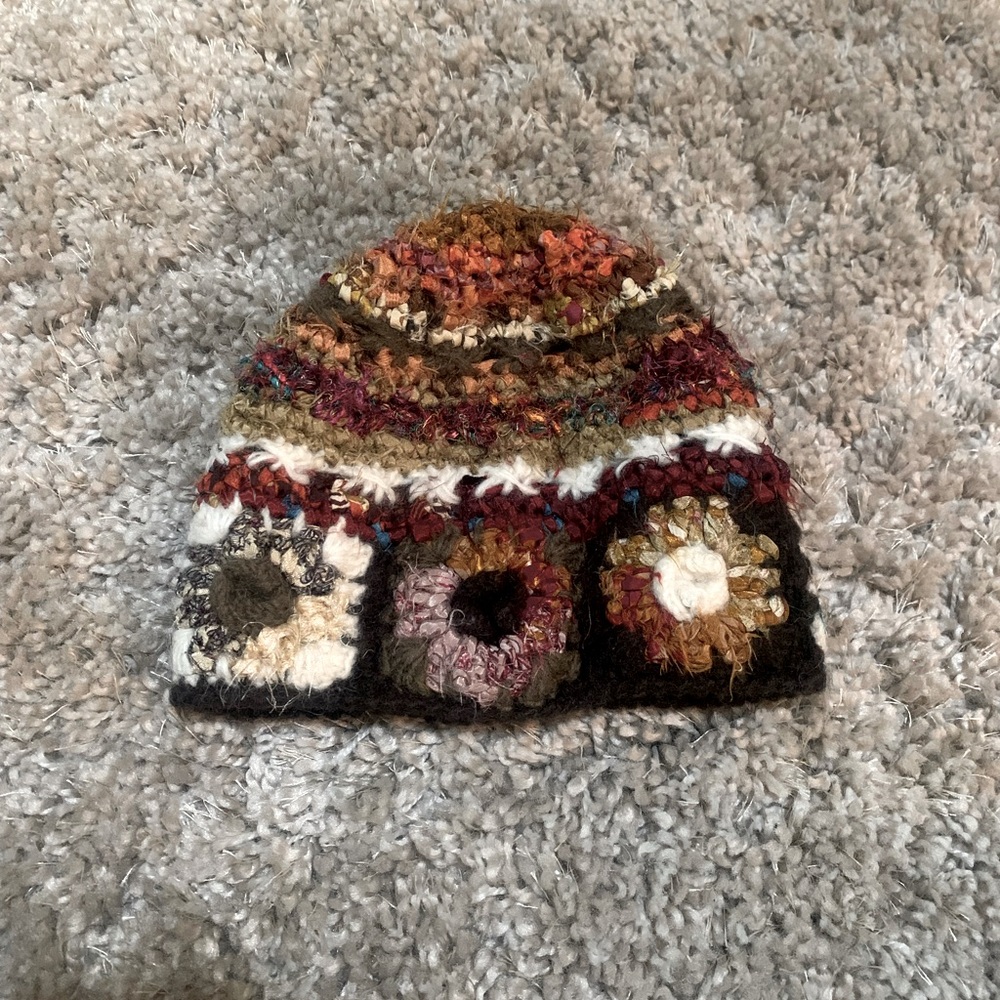 Handmade Crochet Floral Beanie